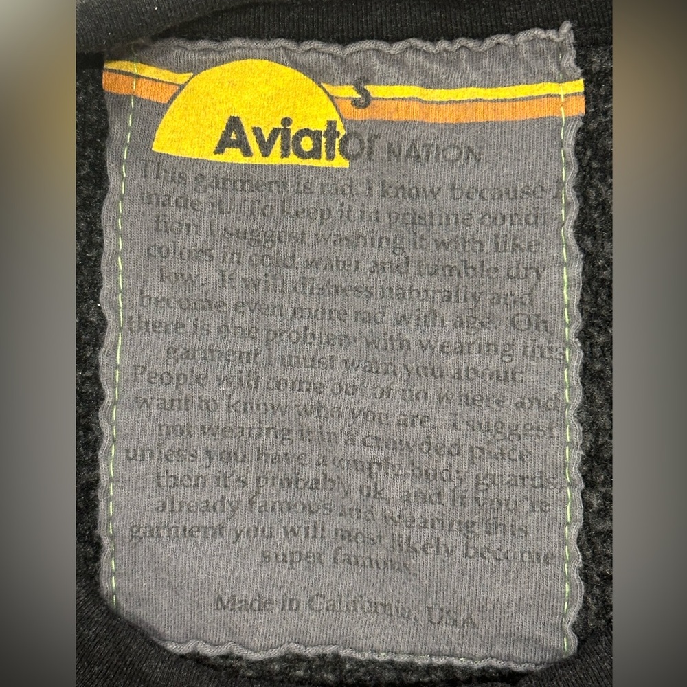 Aviator Nation Rainbow Stripe 6 Heather Gray Crewneck Sweatshirt Unisex Small - Picture 6 of 7
